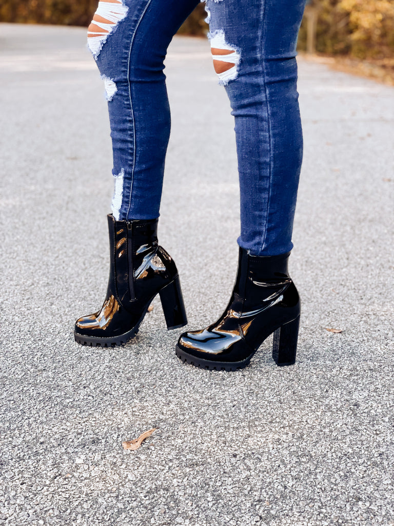 Colorado Patent Booties - Southern Trends Boutique 