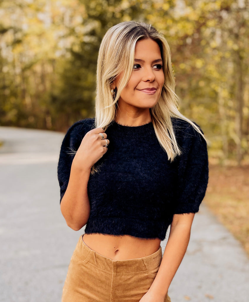 Night To Remember Crop Sweater - Southern Trends Boutique 