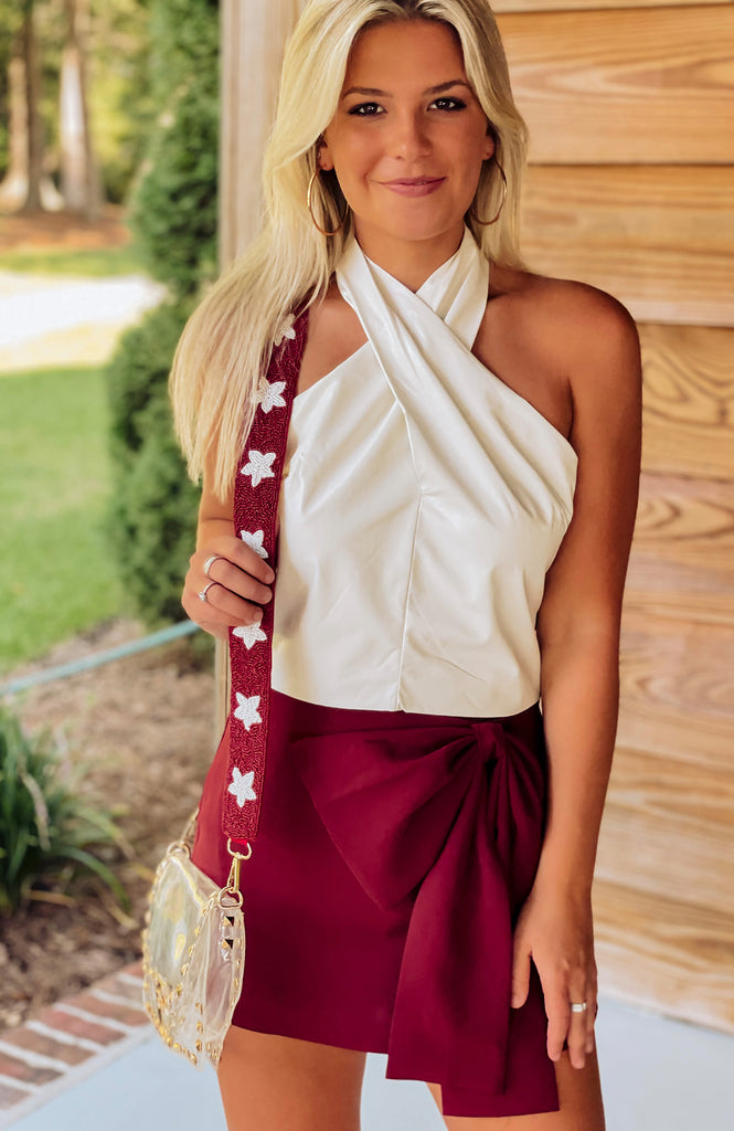 Sienna Star Beaded Crossbody Strap - Crimson - Southern Trends Boutique 