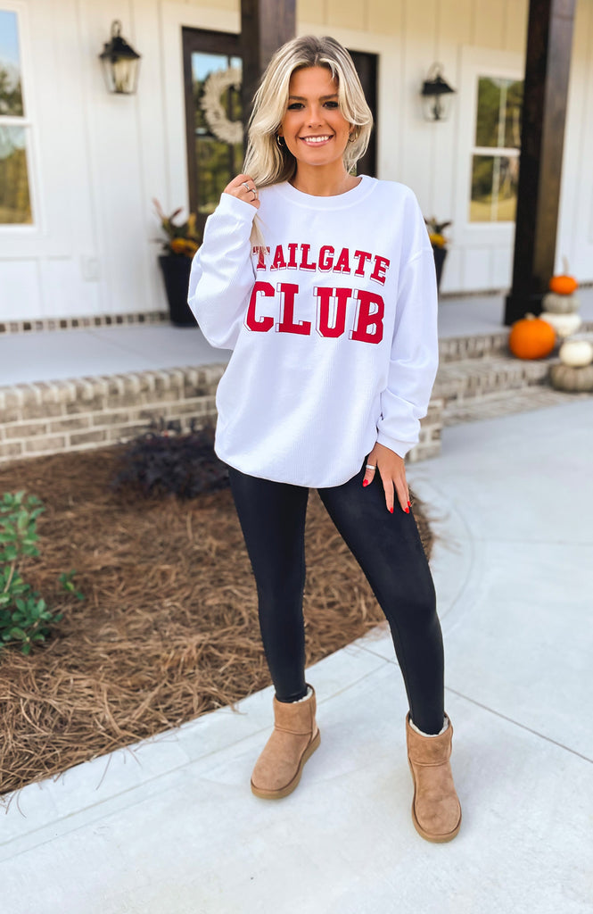 Charlie Southern: Tailgate Club Corded Sweatshirt - Southern Trends Boutique 