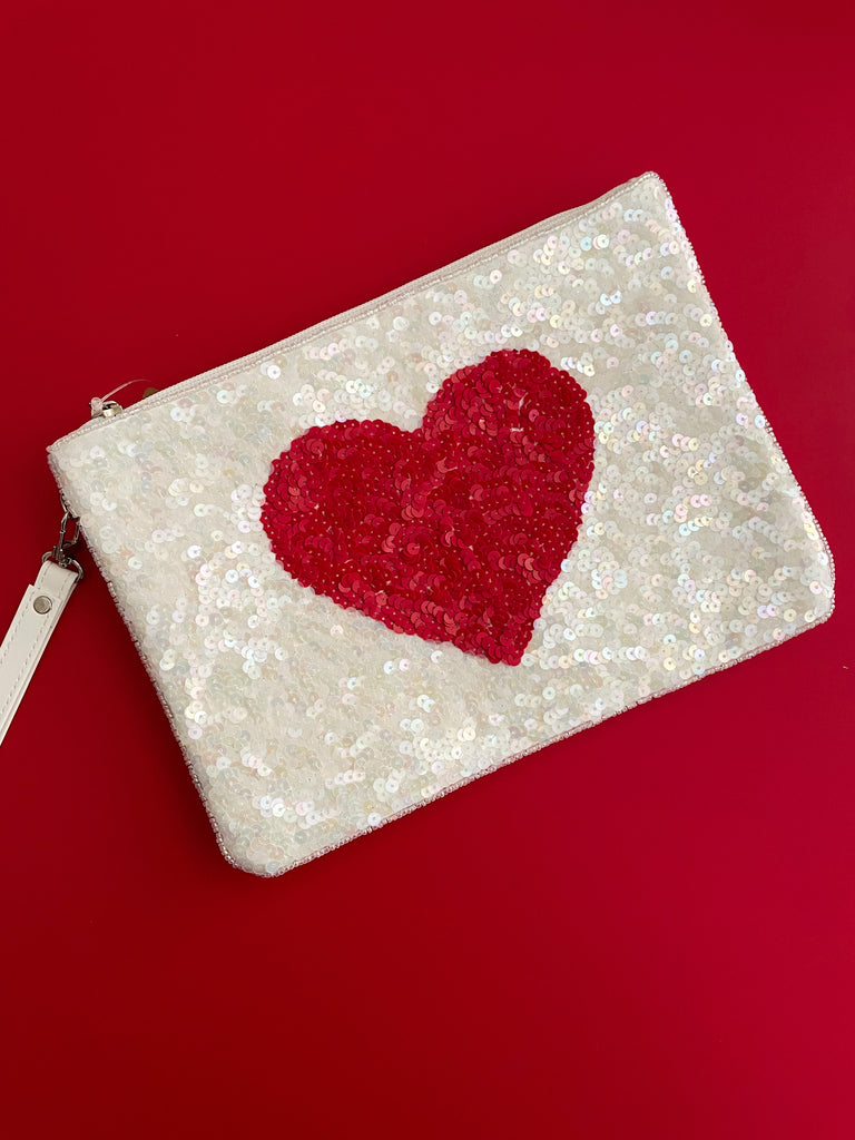 Heart Sequin Clutch - Southern Trends Boutique 