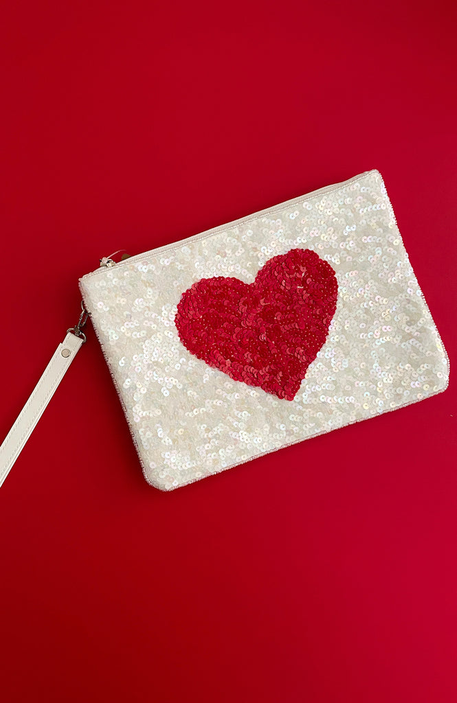 Heart Sequin Clutch - Southern Trends Boutique 