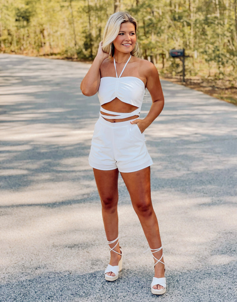 Melrose Ruched Crop Top - Southern Trends Boutique 