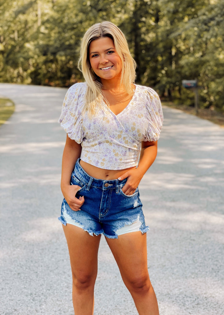 Beachside Floral Crop Top - Southern Trends Boutique 