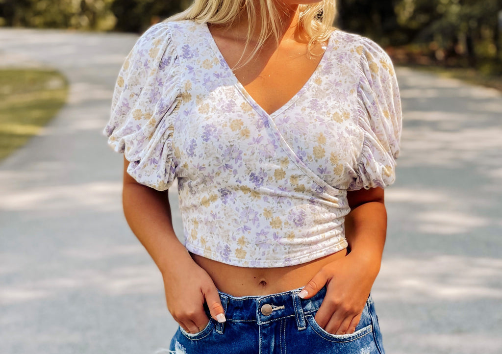 Beachside Floral Crop Top - Southern Trends Boutique 