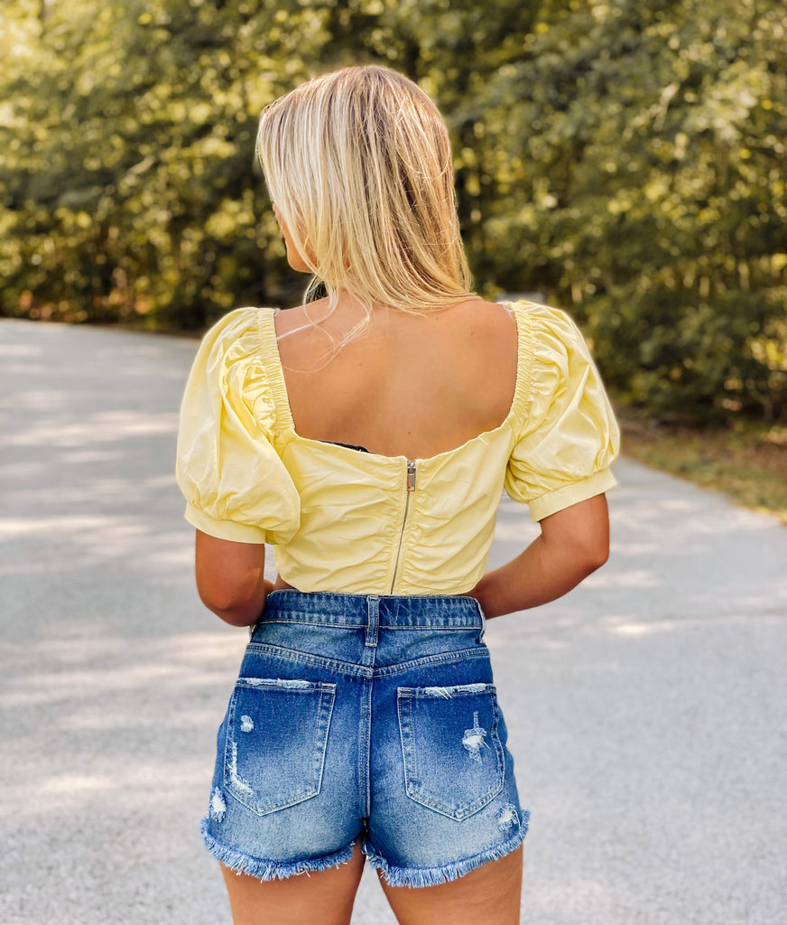 Summer Sunshine Ruched Top - Southern Trends Boutique 